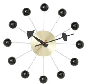 Vitra Ball Clock Vægur Sort/Messing